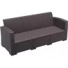 Monaco Resin Patio Sofa with Cushion - brown - Angled - Monaco Resin Patio Sofa with Cushion - brown - Angled