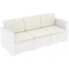 Monaco Resin Patio Sofa with Cushion - Whtie - With Pillow - Monaco Resin Patio Sofa with Cushion - Whtie - With Pillow