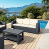 Monaco Resin Patio Sofa with Cushion - Brown - Actual