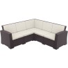 Monaco Resin Patio Sectional 5 piece Brown with Cushion - Brown