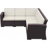 Monaco Resin Patio Sectional 5 piece Brown with Cushion - Brown