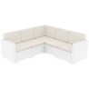 Monaco Resin Patio Sectional 5 piece Brown with Cushion - White
