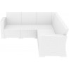 Monaco Resin Patio Sectional 5 piece Brown with Cushion - White