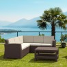 Monaco Resin Patio Sectional 5 piece Brown with Cushion - Brown - Actual
