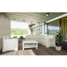 Monaco Resin Patio Sectional 5 piece Brown with Cushion - White - Actual