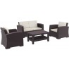 Compamia Monaco Resin Patio Seating 4 piece with Cushion -  Brown Set