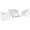 Compamia Monaco Resin Patio Seating 4 piece with Cushion -White Set - Compamia Monaco Resin Patio Seating 4 piece with Cushion -White Set