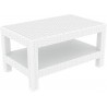 Monaco Rectangle Patio Coffee Table - White