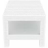 Monaco Rectangle Patio Coffee Table - White - Side - Monaco Rectangle Patio Coffee Table - White - Side