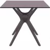 Ibiza Square Table 31 inch brown - Front - Ibiza Square Table 31 inch brown - Front