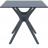 Ibiza Square Table 31 inch Dark Grey - Front