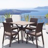 Compamia Ibiza 5-Piece Outdoor Dining Set - BROWN