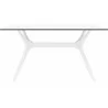 Ibiza Rectangle Table 55 inch White - Front - Ibiza Rectangle Table 55 inch White - Front
