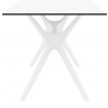 Ibiza Rectangle Table 55 inch White - Side