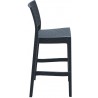 Jamaica Resin Wickerlook Barstool Dark Gray - Side