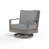 Laguna Swivel Club Rocker in Canvas Granite, No Welt - Front Side Angle - Laguna Swivel Club Rocker in Canvas Granite, No Welt - Front Side Angle