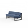 Redondo Curved Sofa in Spectrum Indigo, No Welt - Front Side Angle