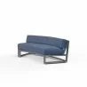 Redondo Curved Sofa in Spectrum Indigo, No Welt - Front Side Angle - Redondo Curved Sofa in Spectrum Indigo, No Welt - Front Side Angle