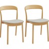 Greenington Hanna Chair Leather Seat, Wheat - Set of Two - Set in Front Side Angle
