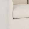 Sunpan Glenrose Wheeled Dining Armchair in Effie Linen - Seat Closeup Angle