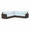 Montecito Sectional in Canvas Skyline w/ Self Welt - Front Side Angle - Montecito Sectional in Canvas Skyline w/ Self Welt - Front Side Angle