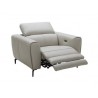 J&M Furniture Lorenzo Chair in Light Grey Reclining View