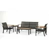 Royal Teak Naples Side Table Charcoal Aluminum and Rope - Royal Teak Naples Side Table Charcoal Aluminum and Rope