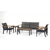 Royal Teak Naples Side Table Charcoal Aluminum and Rope
