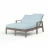Laguna Double Chaise Lounge in Canvas Skyline, No Welt - Front Side Angle - Laguna Double Chaise Lounge in Canvas Skyline, No Welt - Front Side Angle