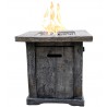 Crawford and Burke Macedon Wood Look Outdoor Gas Fire Pit, Front Angle