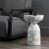 Sunpan Goya End Table Marble Look in White - Lifestyle - Sunpan Goya End Table Marble Look in White - Lifestyle