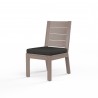 Laguna Armless Dining Chair in Spectrum Carbon, No Welt - Front Side Angle