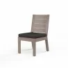 Laguna Armless Dining Chair in Spectrum Carbon, No Welt - Front Side Angle - Laguna Armless Dining Chair in Spectrum Carbon, No Welt - Front Side Angle