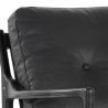 Sunpan Gilmore Lounge Chair Black - Black Leather - Closeup Top Angle