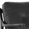 Sunpan Gilmore Lounge Chair Black - Black Leather - Closeup Top Angle - Sunpan Gilmore Lounge Chair Black - Black Leather - Closeup Top Angle