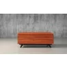 Furnitech Signature 48" Mid-Century Modern Coffee Table in Iron Wood - Front Angle - Furnitech Signature 48" Mid-Century Modern Coffee Table in Iron Wood - Front Angle