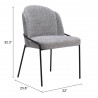 Jambi Dining Chair Black & White- seat dimension