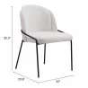 Jambi Dining Chair Ivory- seat dimension - Jambi Dining Chair Ivory- seat dimension