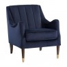 Sunpan Patrice Lounge Chair - Abbington Navy - Front Side Angle