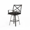 La Jolla Swivel Barstool in Spectrum Carbon w/ Self Welt - Front Side Angle - La Jolla Swivel Barstool in Spectrum Carbon w/ Self Welt - Front Side Angle