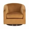 Sunpan Hazel Swivel Lounge Chair in Dark-Bronze Gold Sky - Front Side Angle - Sunpan Hazel Swivel Lounge Chair in Dark-Bronze Gold Sky - Front Side Angle