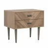Sunpan Greyson Nightstand in Light Acacia - Front Side Angle - Sunpan Greyson Nightstand in Light Acacia - Front Side Angle