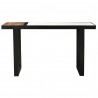Moe's Home Collection Blox Console Table, White Marble and Warm Brown - Front Angle