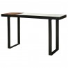 Moe's Home Collection Blox Console Table, White Marble and Warm Brown - Front Side Angle