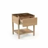 Moe's Home Collection Elio Nightstand Dark Emperador in Marble - Angled with Opened Drawer - Moe's Home Collection Elio Nightstand Dark Emperador in Marble - Angled with Opened Drawer