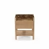 Moe's Home Collection Elio Nightstand Dark Emperador in Marble - Top Angled - Moe's Home Collection Elio Nightstand Dark Emperador in Marble - Top Angled