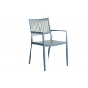 Alfresco Home Genevieve Alum/Polywood Stackable Dining Armchair - Set of Four - Front Side Angle