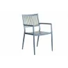 Alfresco Home Genevieve Alum/Polywood Stackable Dining Armchair - Set of Four - Front Side Angle - Alfresco Home Genevieve Alum/Polywood Stackable Dining Armchair - Set of Four - Front Side Angle