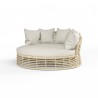 Sunset West Farro Round Daybed in Canvas w/ Self Welt - Front Side Angle