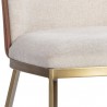 Sunpan Marie Dining Chair Belfast Oatmeal-Bravo Cognac - Set of Two - Seat Closeup Angle